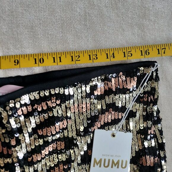 SHOW ME YOUR MUMU WOMEN'S CHEETAH SEQUIN GRETTA FLARE PANTS Size XXL NWT - Picture 5 of 10